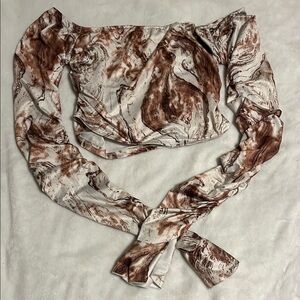 SHEIN Elegant Marble Print Blouse